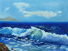 "La vague" oil on canvas  L=38cm H=46cm